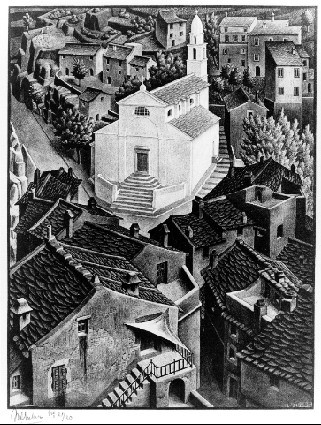 Illustration 7: M.C.Escher, Nonza, Corsica, 1934, Lithographie