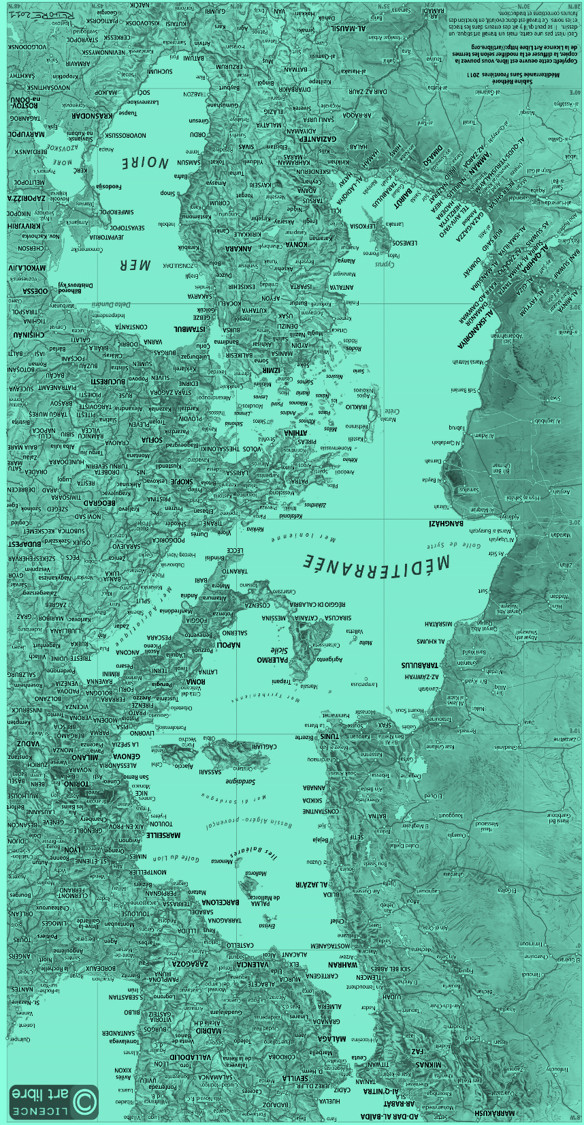 Réintreprétation de la carte de Sabine Réthoré, Méditerannée Sans frontière, Robba 2021 Réintreprétation de la carte de Sabine Réthoré, Méditerannée Sans frontière, Robba 2021