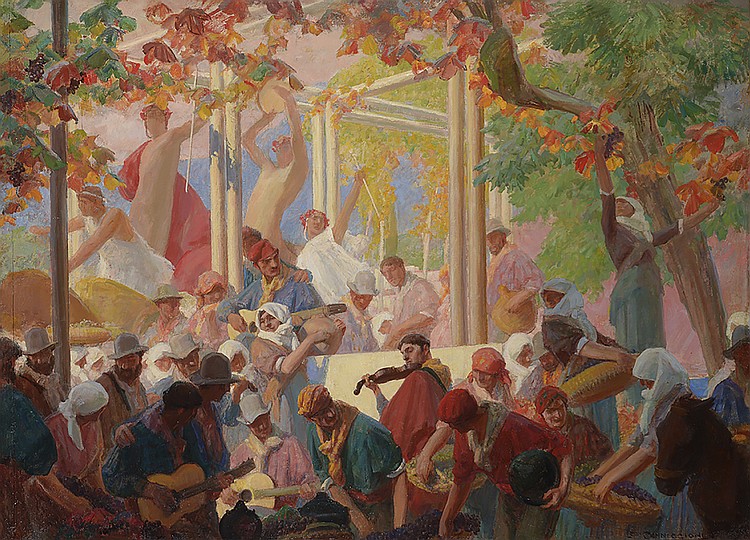Fête des vendanges en Corse, Léon Charles Canniccioni, 1879-1957