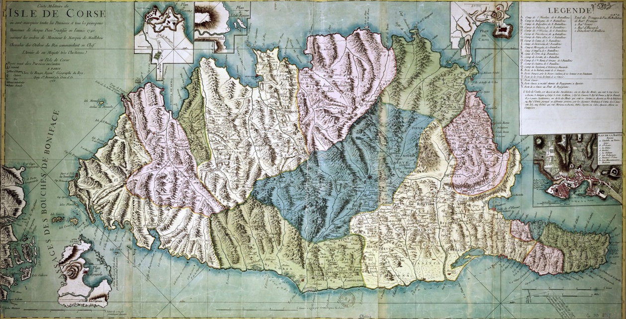 Carte militaire de l'Isle de Corse, 1768 Carte militaire de l'Isle de Corse, 1768