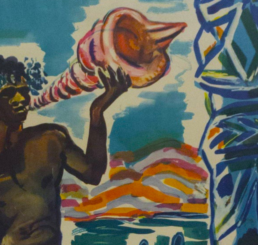 Monique Cras,  Nouvelle Calédonie, île de lumière1959, détail Monique Cras,  Nouvelle Calédonie, île de lumière1959, détail
