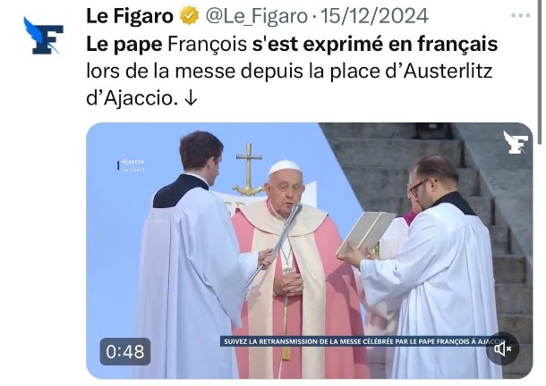 Visita di u Papa in Corsica: la paix des langues a-t-elle eu lieu ? Visita di u Papa in Corsica: la paix des langues a-t-elle eu lieu ?